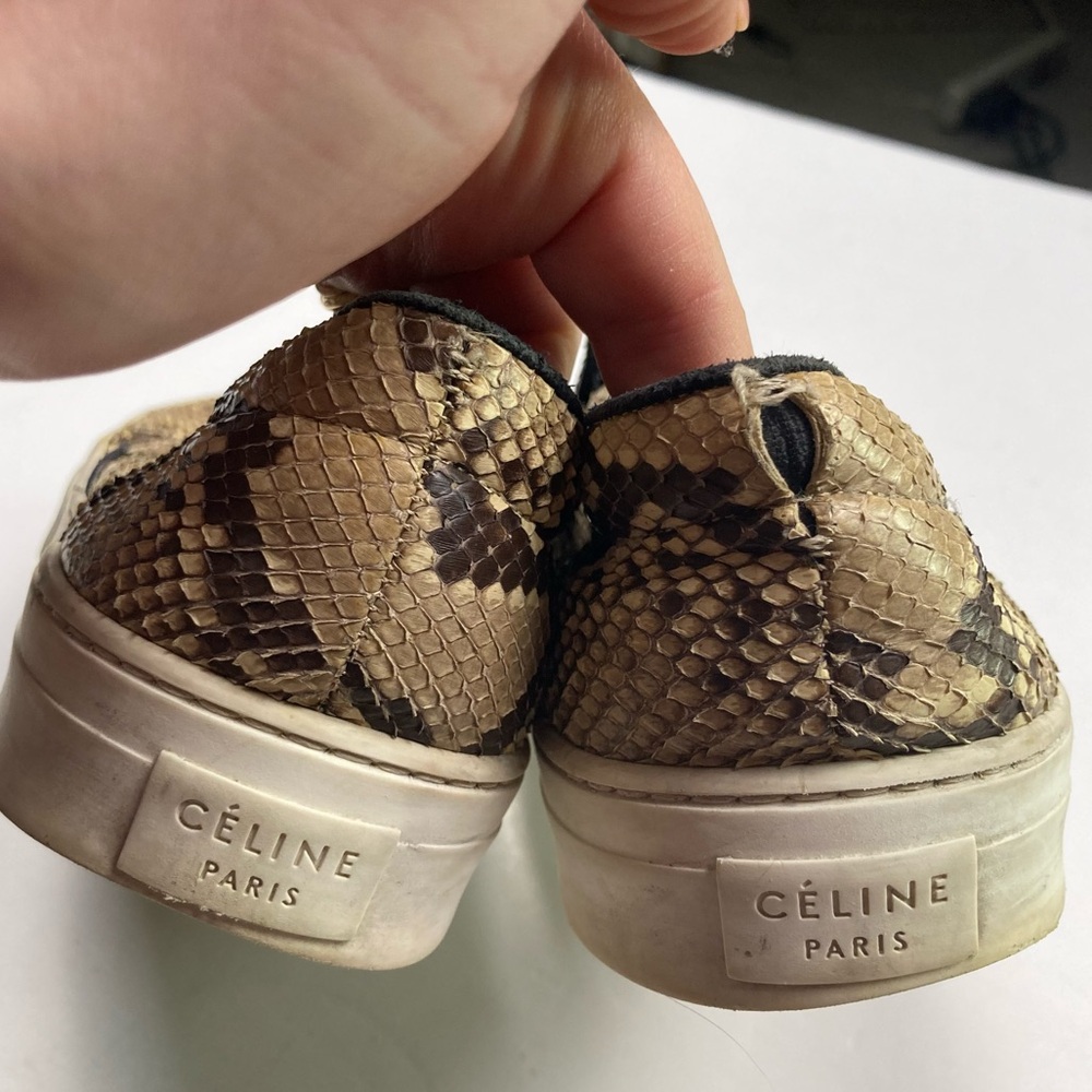 Celine Python Snakeskin Animal Print Platform Sne… - image 7